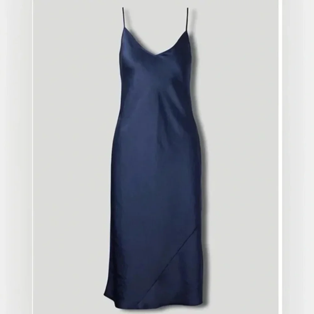 Wilfred Midnight Blue Midi Satin Dress - Picture 2 of 3